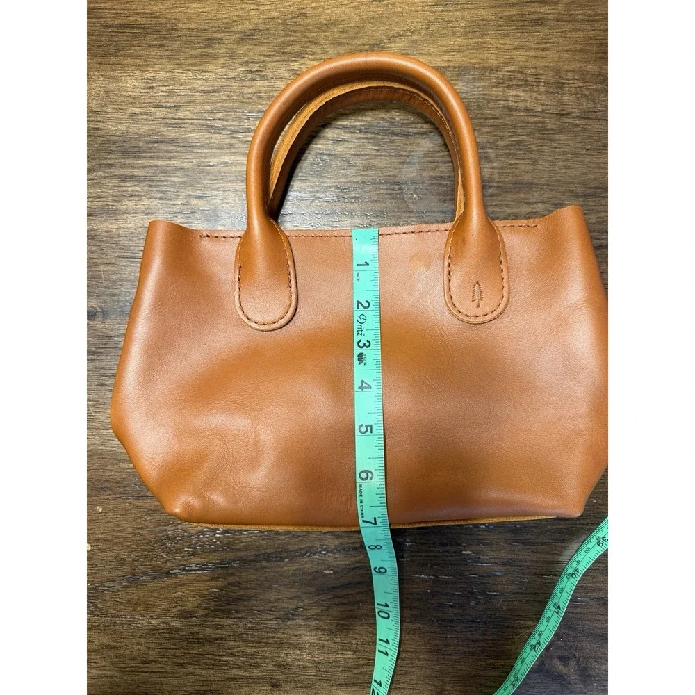 Portland Leather Goods Raindrop Crossbody Bag Purse Honey Small Brown Top Handle - Picture 12 of 16